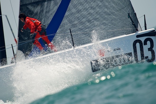 AUDI MEDCUP CIRCUIT, CASCAIS, PORTUGAL, MAY 22ND 2011: Day 5 - TP52 Race. Synergy (RUS), the fleet race of the Cascais Trophy, Audi MedCup Circuit. (Photo by Chris Schmid / Eyemage Media, all right reserved) - Audi Medcup Day 5 © Chris Schmid/ Eyemage Media (copyright) http://www.eyemage.ch